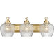 Adeline 3 Light 26.25 inch Modern Brushed Gold Bath Fixture Wall Light